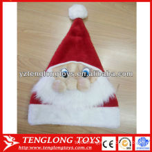 Logo customized Santa hat promotional plush Christmas hat